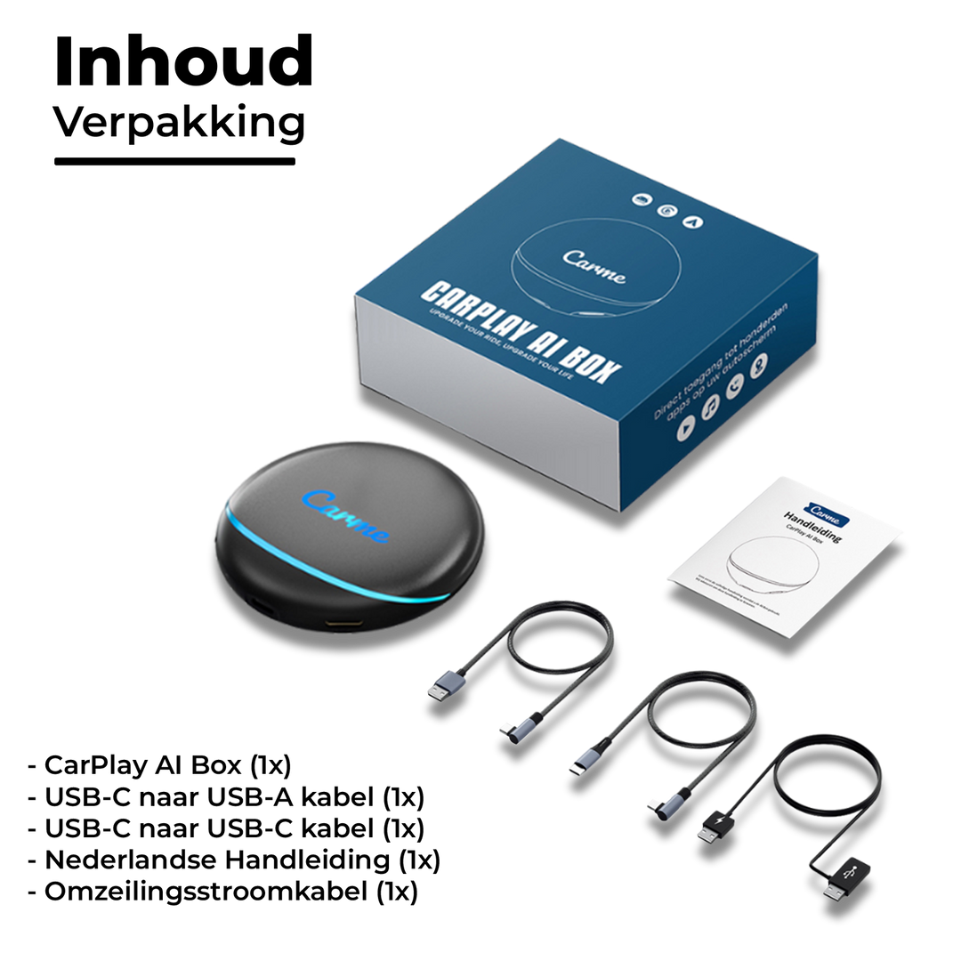 CarMe CarPlay Ai Box, Inhoud Verpakking
