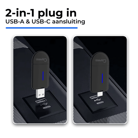 CarMe Mini 2-in-1 Car Dongle Zwart, USB-A en USB-C
