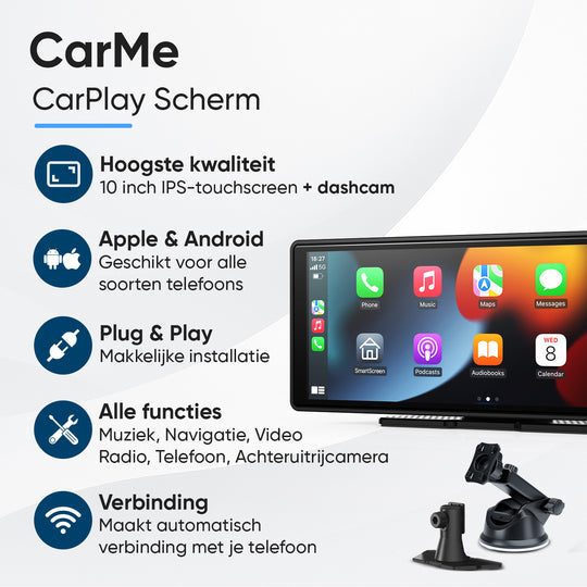 CarPlay Scherm 10 inch Met Ingebouwde Dashcam