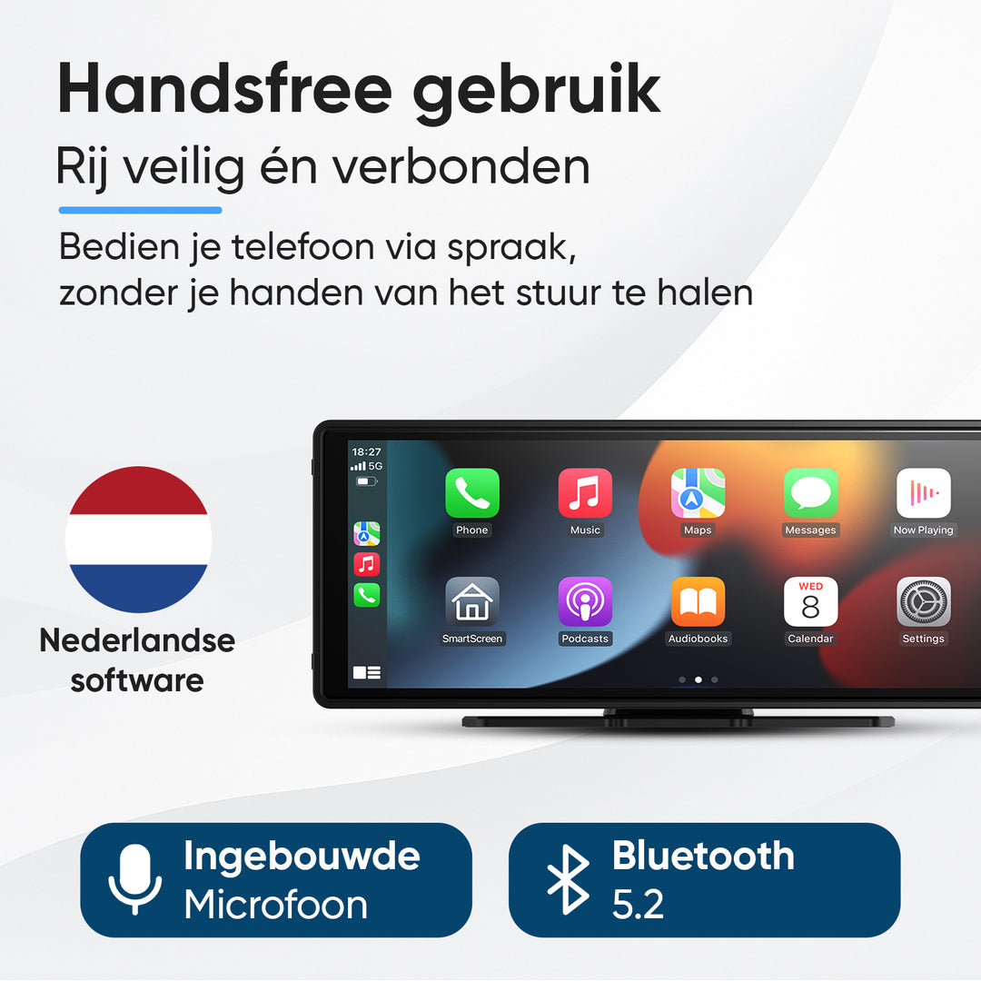 CarPlay Scherm 10 inch Met Ingebouwde Dashcam