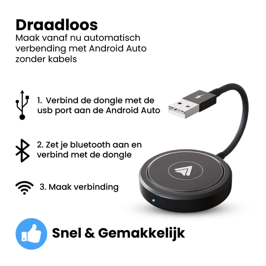 Draadloos Android Auto, Stappen Verbinding Maken Met CarMe Android Auto Dongle Zwart Nieuw Model