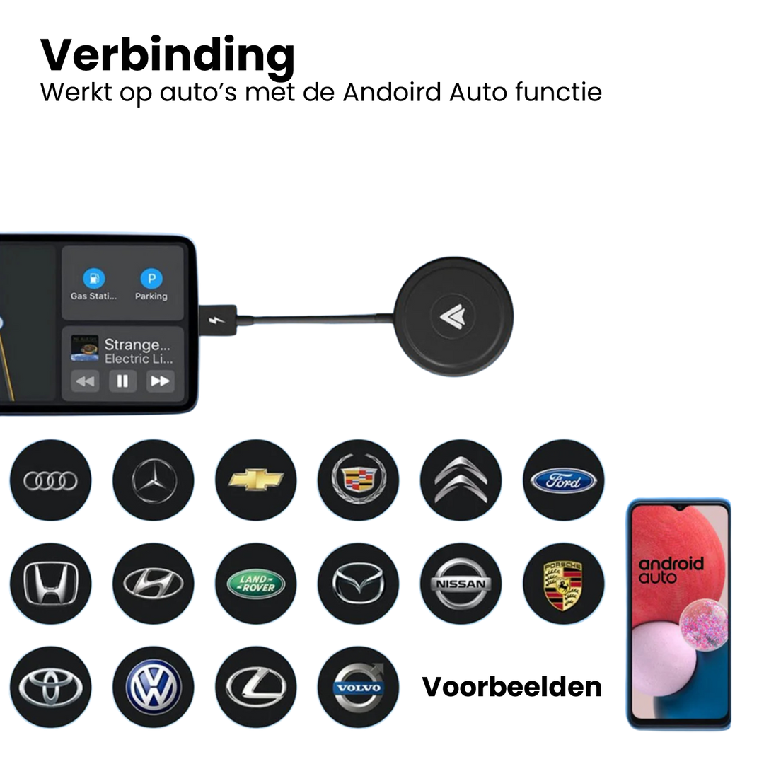 CarMe Android Auto Dongle Zwart Nieuw Model, Ondersteunende Automodellen