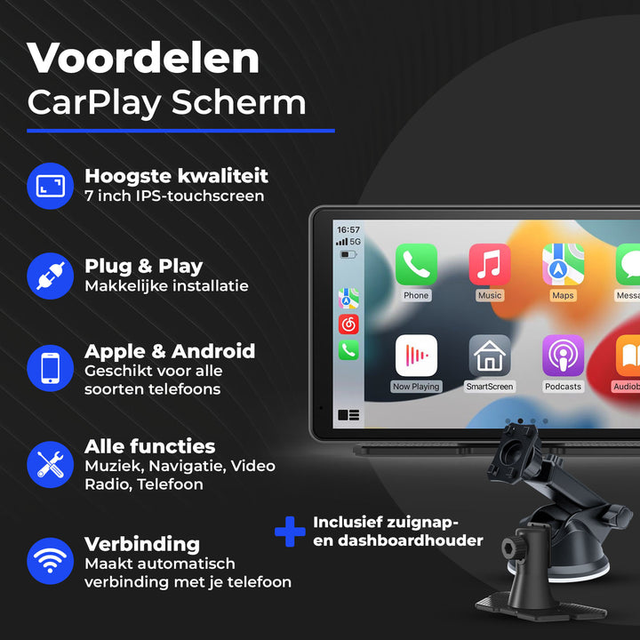 Carplay Screen, 8.88 Apple CarPlay, Android Car Screen with 1080P HD Rear View Camera and Front Camera, GPS Navigation, Hands-Free Installation, Mirror Link, FM, Easy Installation
