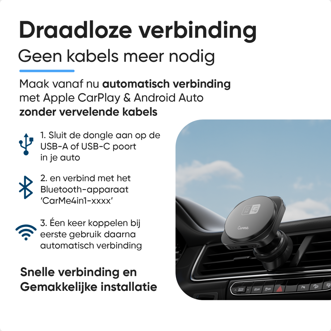 UWECAN CarPlay Draadloze adapter, draadloze CarPlay dongle-adapter voor