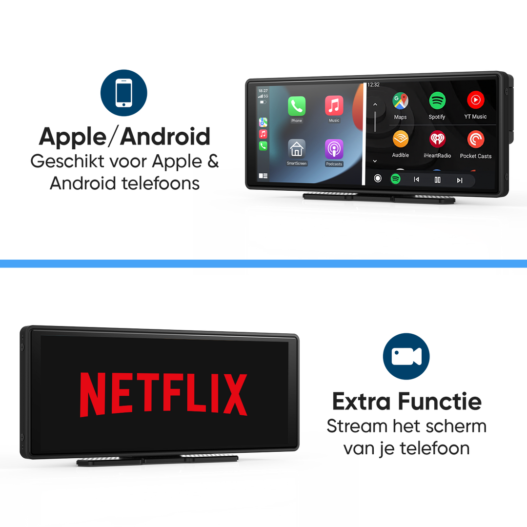 CarPlay Scherm 10 inch Met Ingebouwde Dashcam