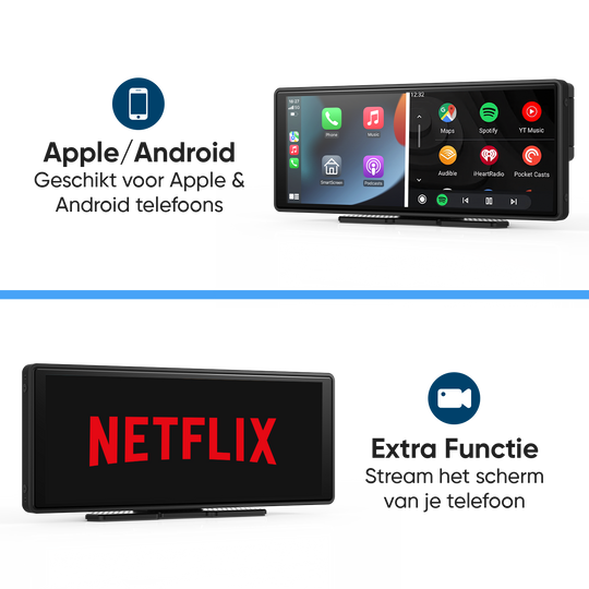 CarPlay Scherm 10 inch Met Ingebouwde Dashcam