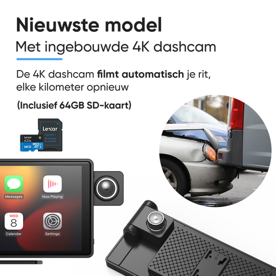 CarPlay Scherm 10 inch Met Ingebouwde Dashcam