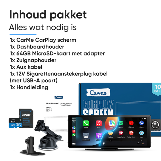 CarPlay Scherm 10 inch Met Ingebouwde Dashcam