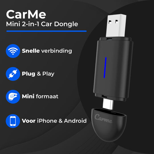 CarMe Mini 2-in-1 Car Dongle Zwart, Kenmerken