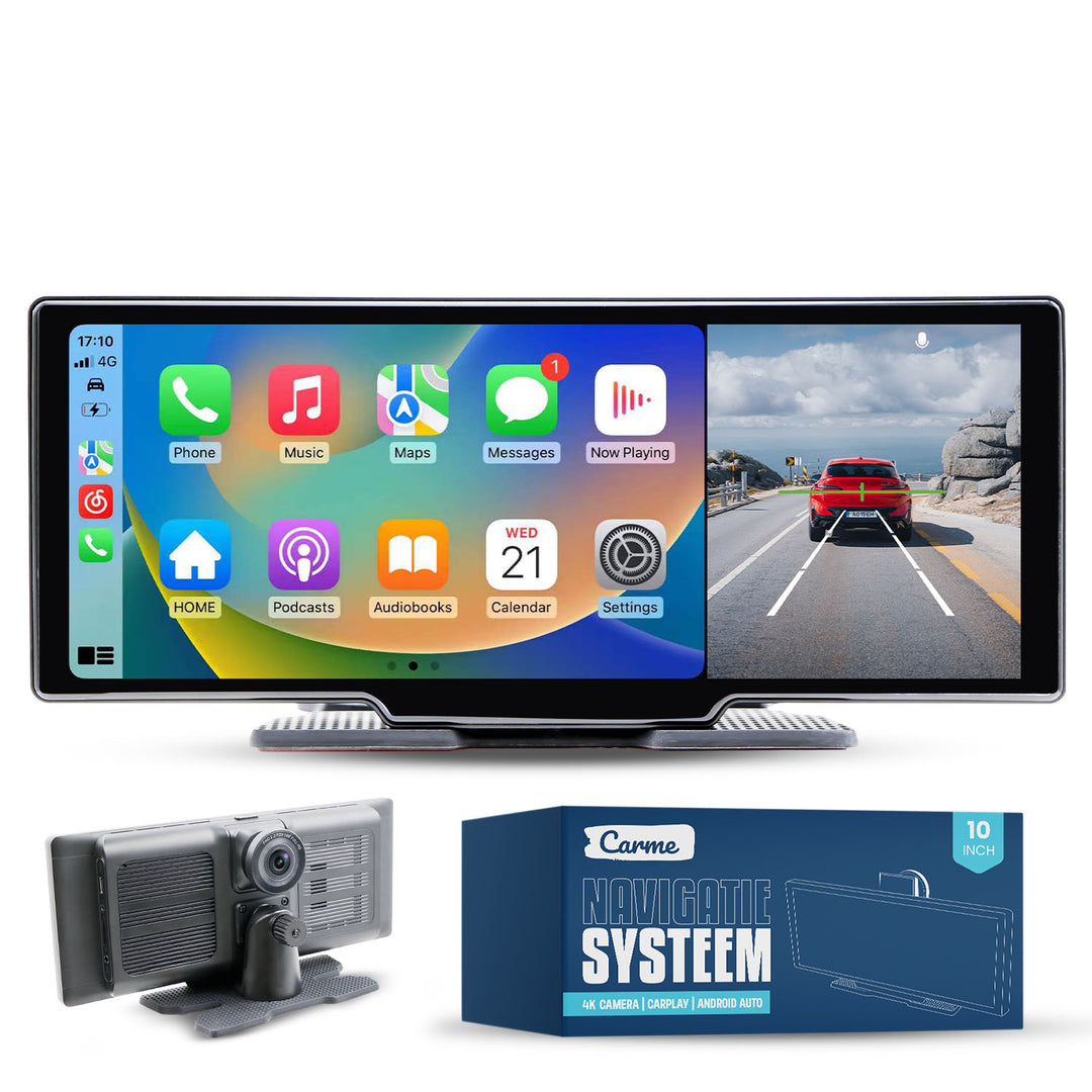 Carme Navigatiesysteem Inclusief Dashcam - Apple CarPlay/Android Auto, Vooraanzicht