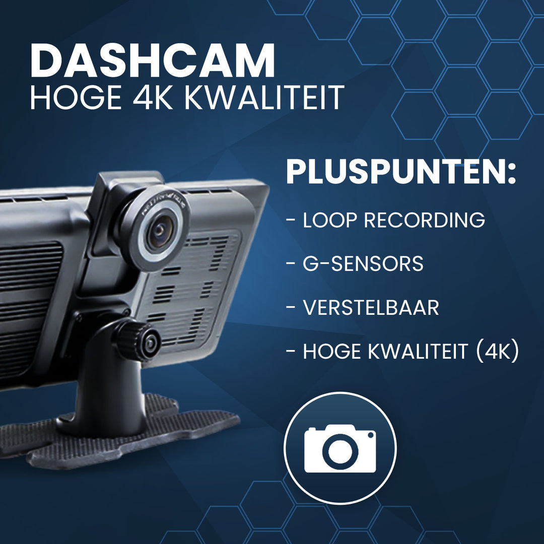 Carme Navigatiesysteem Inclusief Dashcam - Apple CarPlay/Android Auto, Informatie Over Dashcam